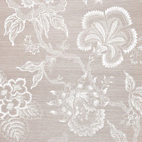 Schumacher Hothouse Flowers Sisal Haze & Chalk Wallpaper 5006091