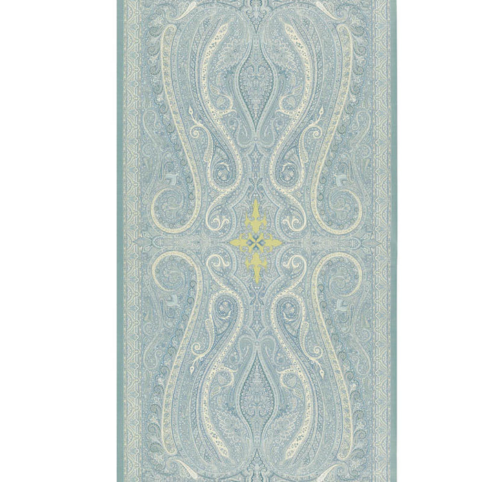 Schumacher Pasha Paisley Sky Wallpaper Sample 5006600