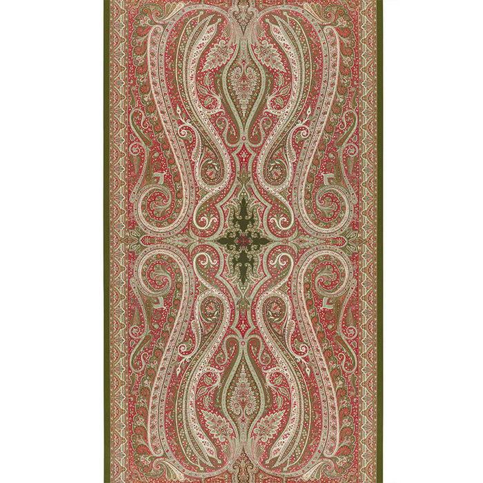 Schumacher Pasha Paisley Pomegranate Wallpaper Sample 5006601