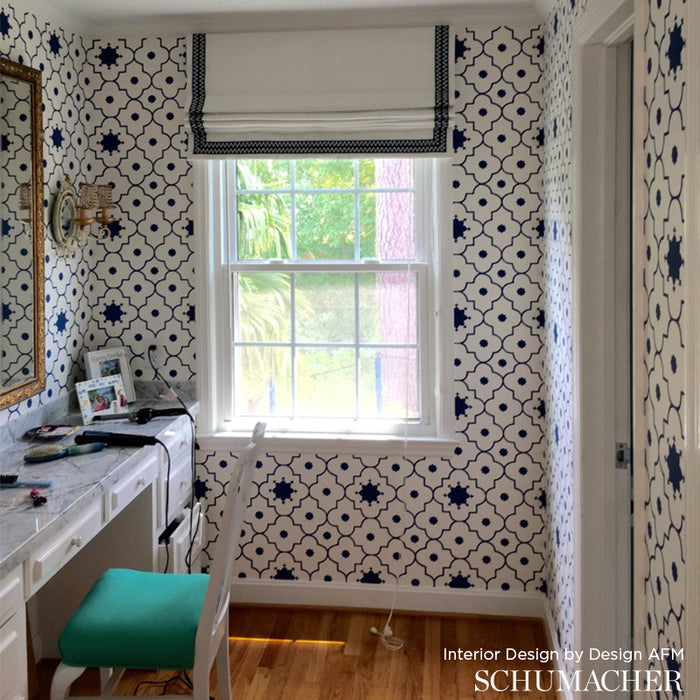 Schumacher Taj Trellis Sepia Wallpaper Sample 5006621