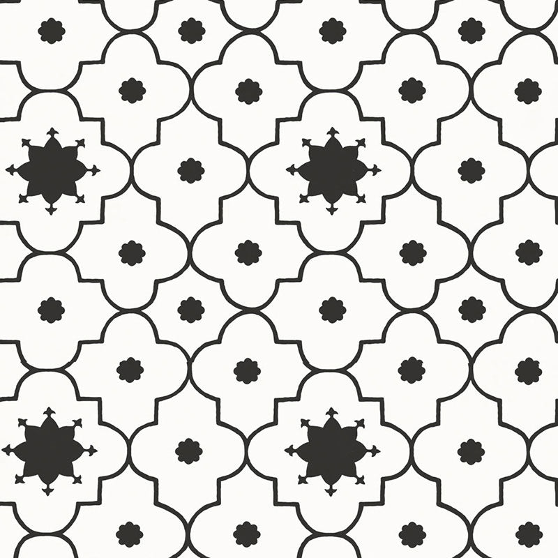 Schumacher Taj Trellis Noir Wallpaper Sample 5006623