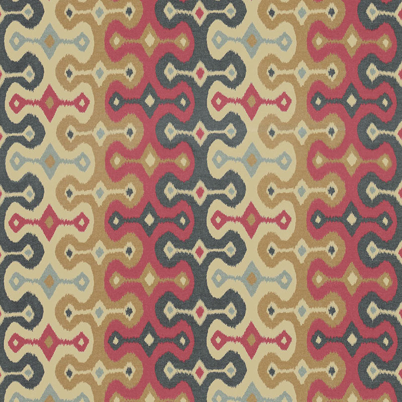 Schumacher Darya Ikat Sidewall Spice Wallpaper Sample 5006651