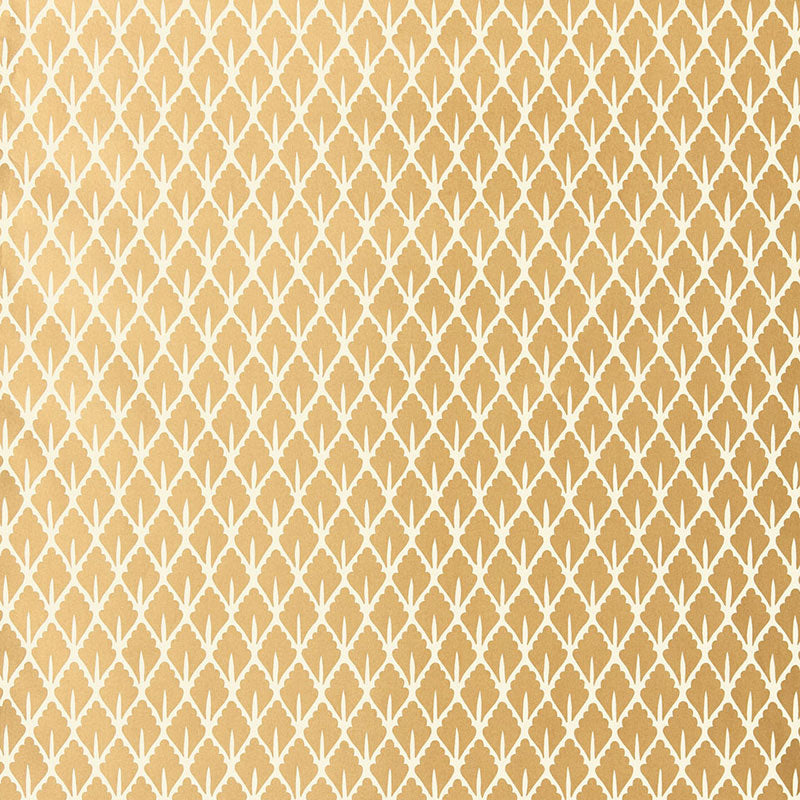 Schumacher Mughal Leaf Burnished Gilt Wallpaper Sample 5006671