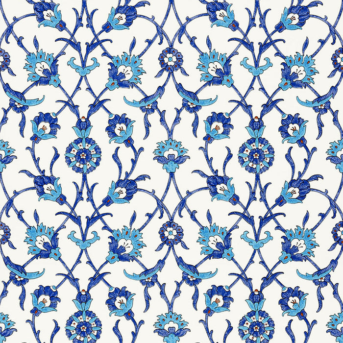 Schumacher Sultan's Trellis Peacock Wallpaper Sample 5006700