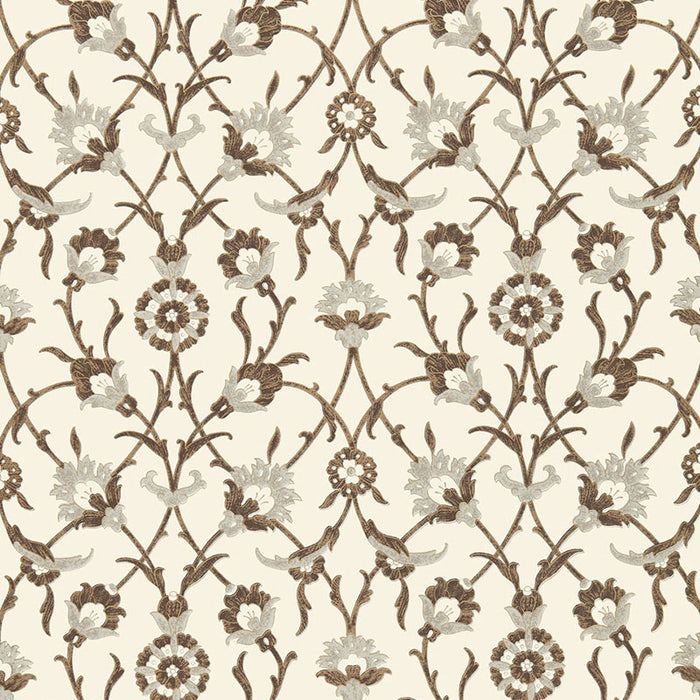 Schumacher Sultan's Trellis Sepia Wallpaper Sample 5006701