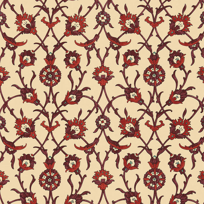 Schumacher Sultan's Trellis Pomegranate Wallpaper Sample 5006702