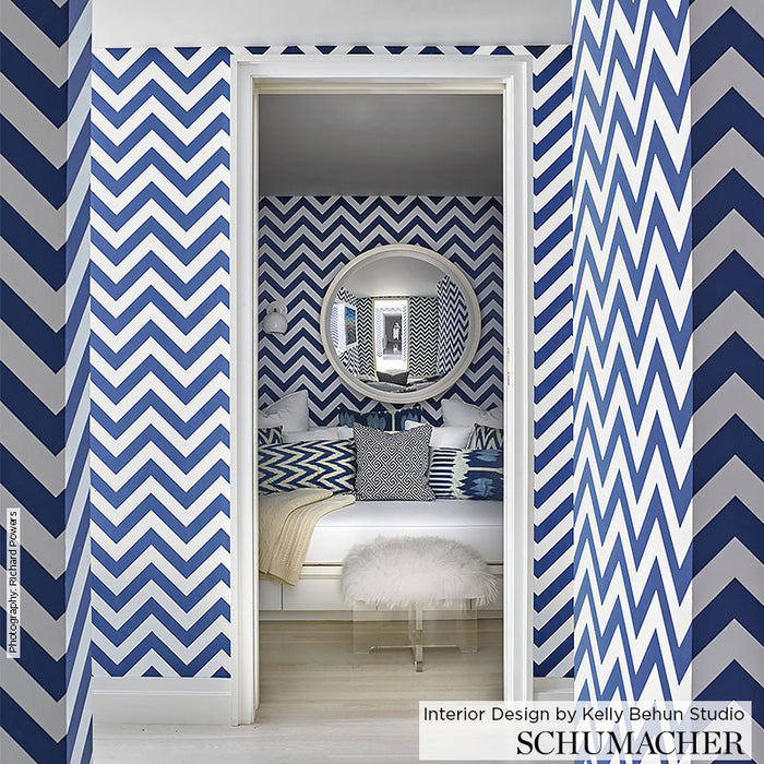 Schumacher Fez Lapis Wallpaper Sample 5006733