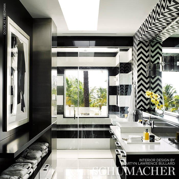 Schumacher Fez Noir Wallpaper Sample 5006734