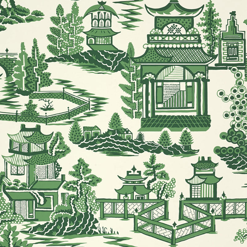 Schumacher Nanjing Jade Wallpaper Sample 5006912