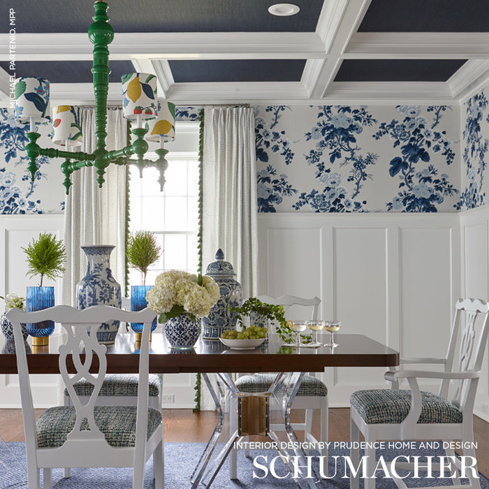 Schumacher Pyne Hollyhock Indigo Wallpaper Sample 5006922