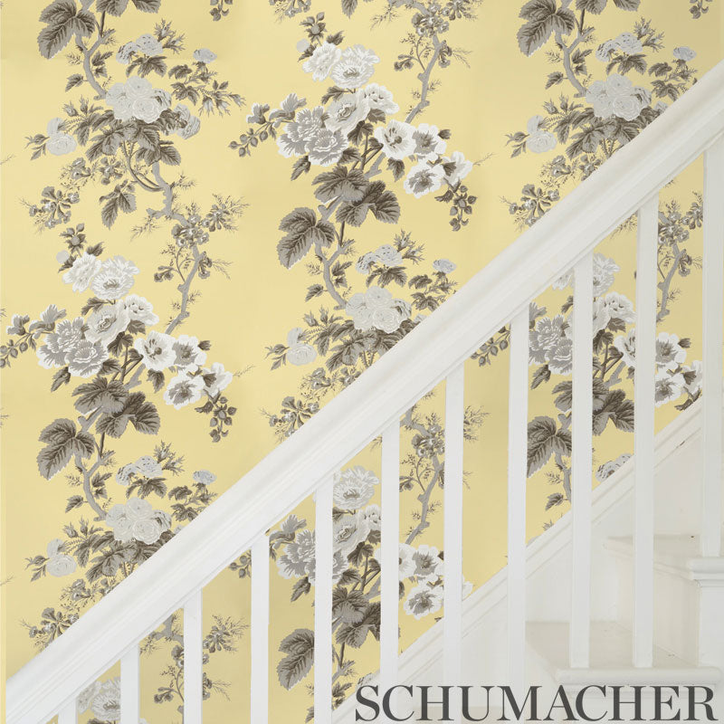 Schumacher Pyne Hollyhock Buttercup Wallpaper Sample 5006925