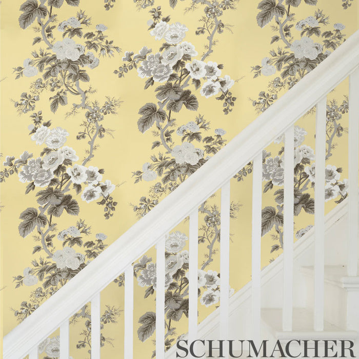 Schumacher Pyne Hollyhock Buttercup Wallpaper Sample 5006925
