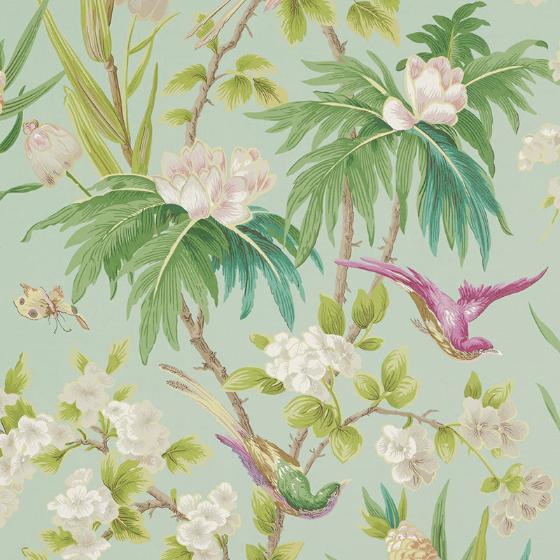 Schumacher Seychelles Sea Wallpaper Sample 5006971
