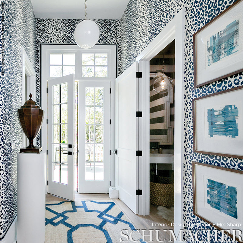 Schumacher Iconic Leopard Ink Wallpaper Sample 5007010