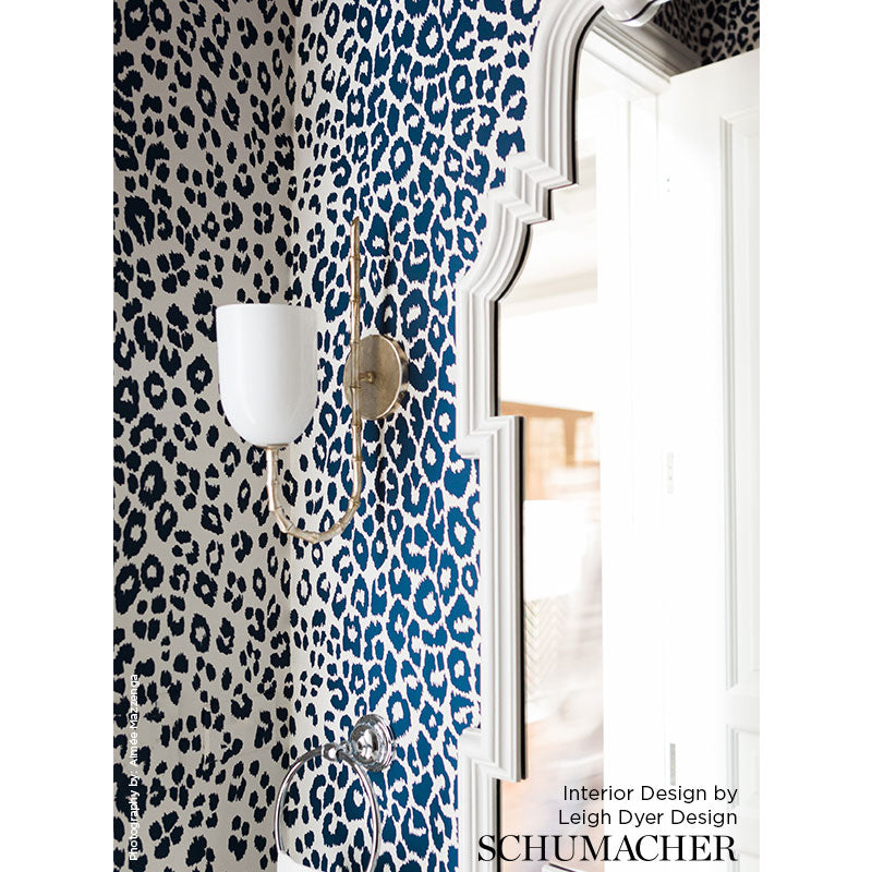 Schumacher Iconic Leopard Ink Wallpaper Sample 5007010