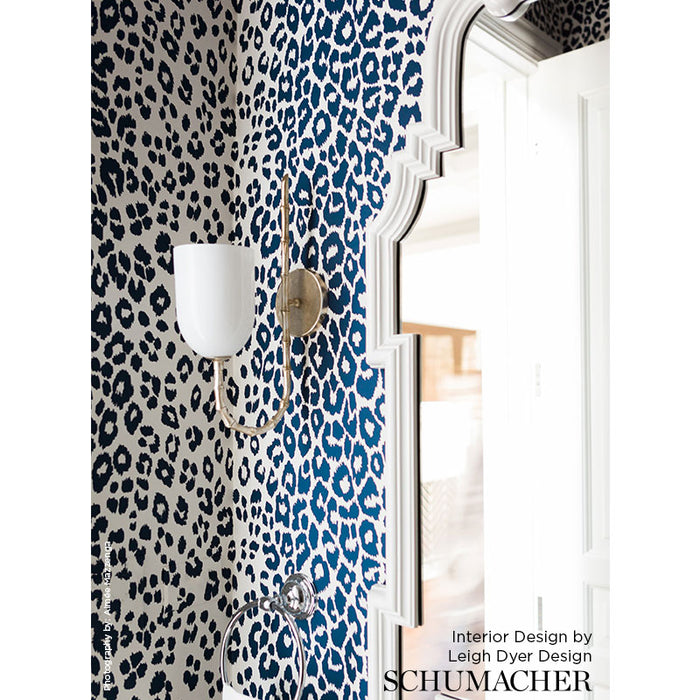 Schumacher Iconic Leopard Ink Wallpaper Sample 5007010