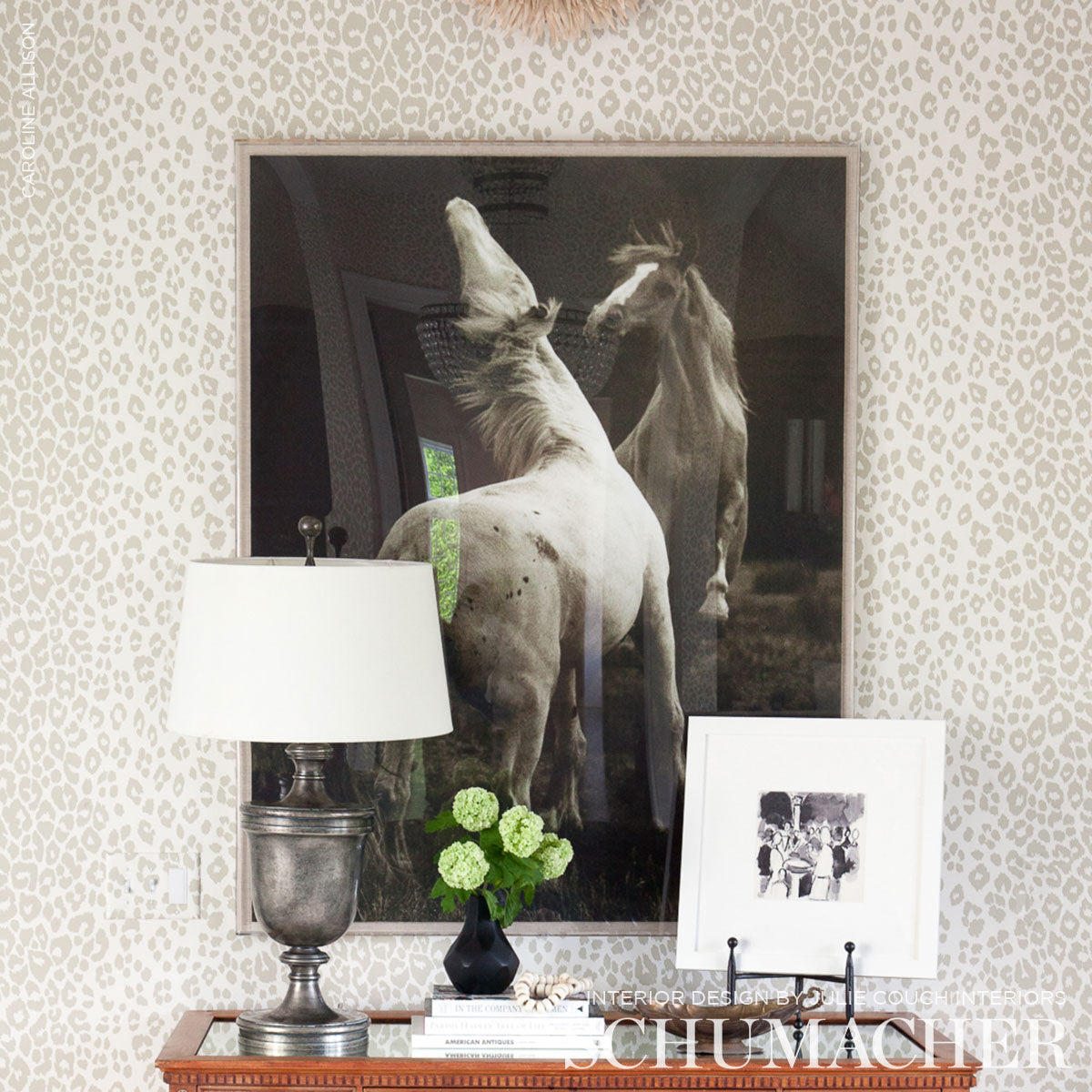 Schumacher Iconic Leopard Linen Wallpaper Sample 5007011