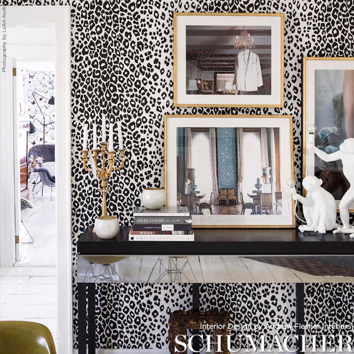 Schumacher Iconic Leopard Graphite Wallpaper Sample 5007012