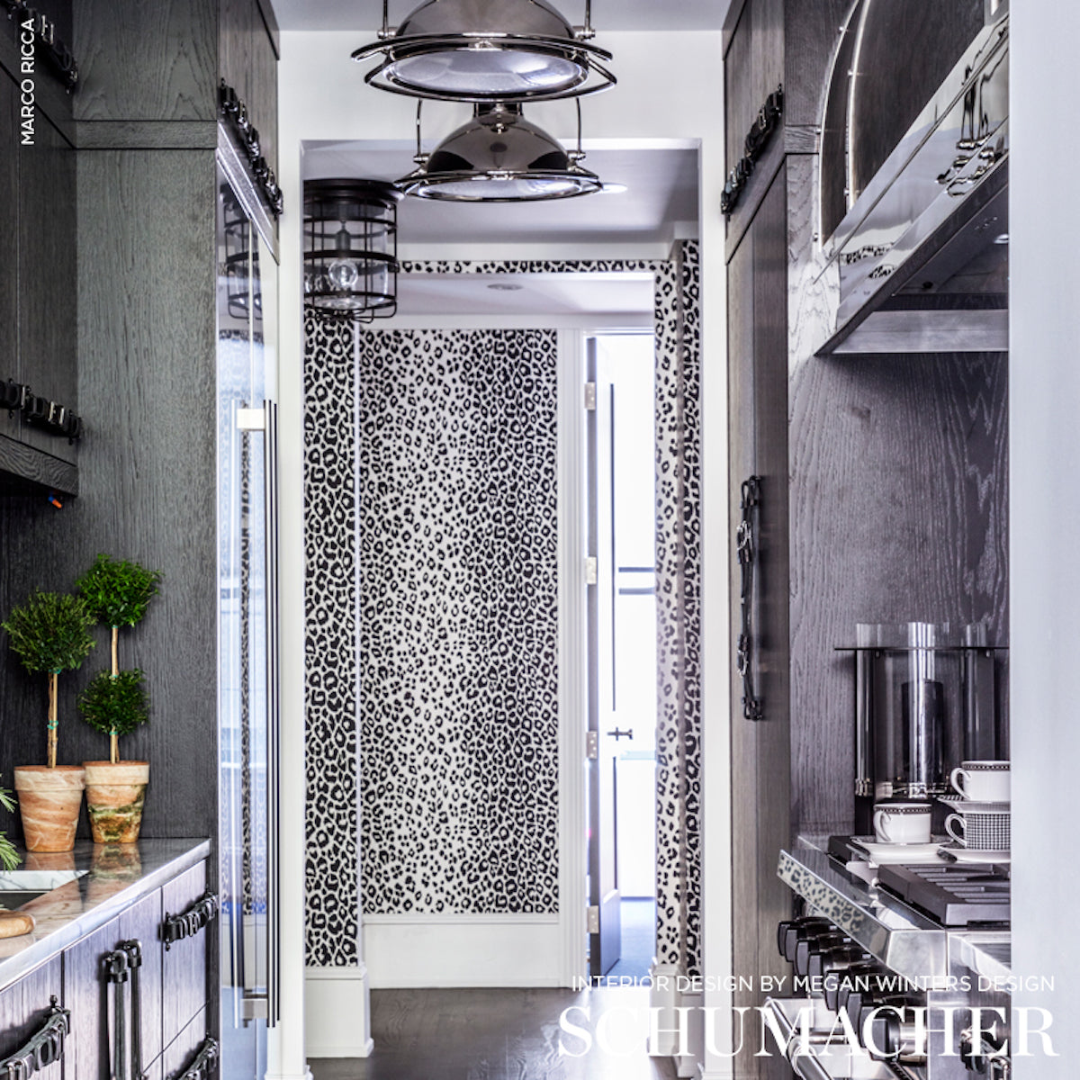 Schumacher Iconic Leopard Graphite Wallpaper Sample 5007012