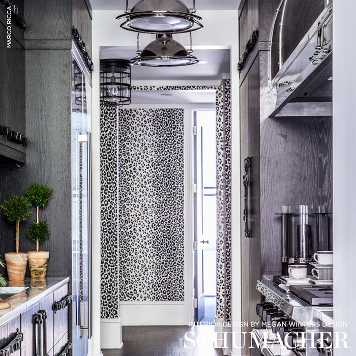Schumacher Iconic Leopard Graphite Wallpaper Sample 5007012