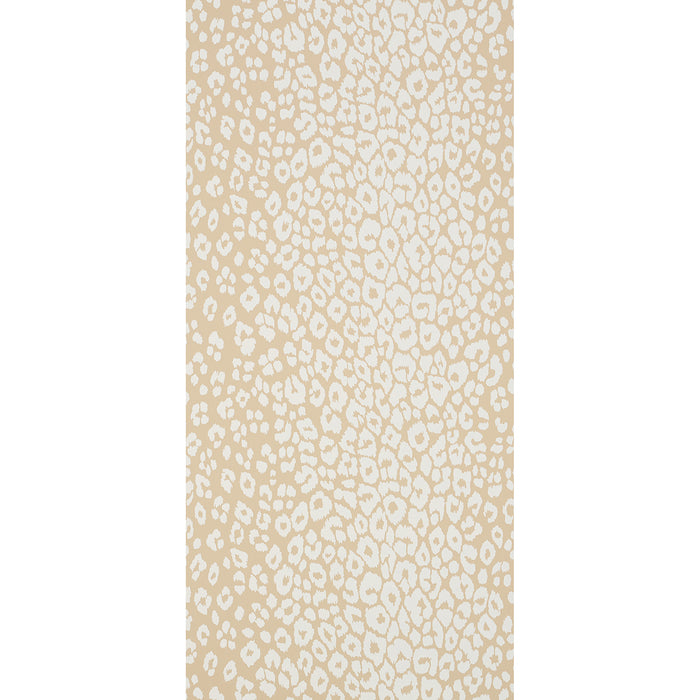 Schumacher Iconic Leopard Ivory On Neutral Wallpaper Sample 5007020