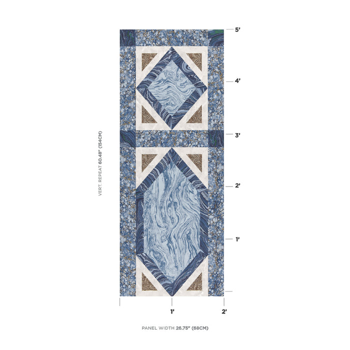Schumacher Mongiardino Lapis Wallpaper Sample 5007071