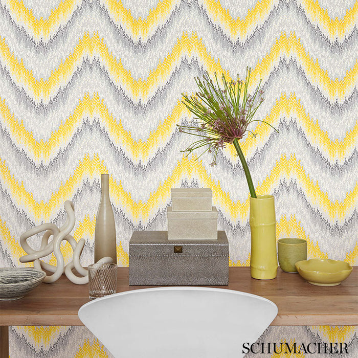 Schumacher Petit Feu Cyprus Wallpaper Sample 5007081