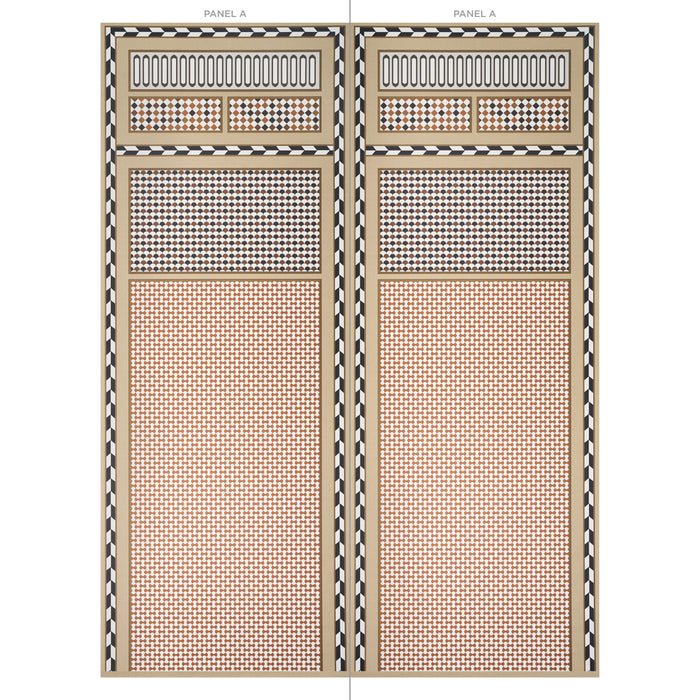 Schumacher Robinchon Panel A Brown Wallpaper Sample 5007100