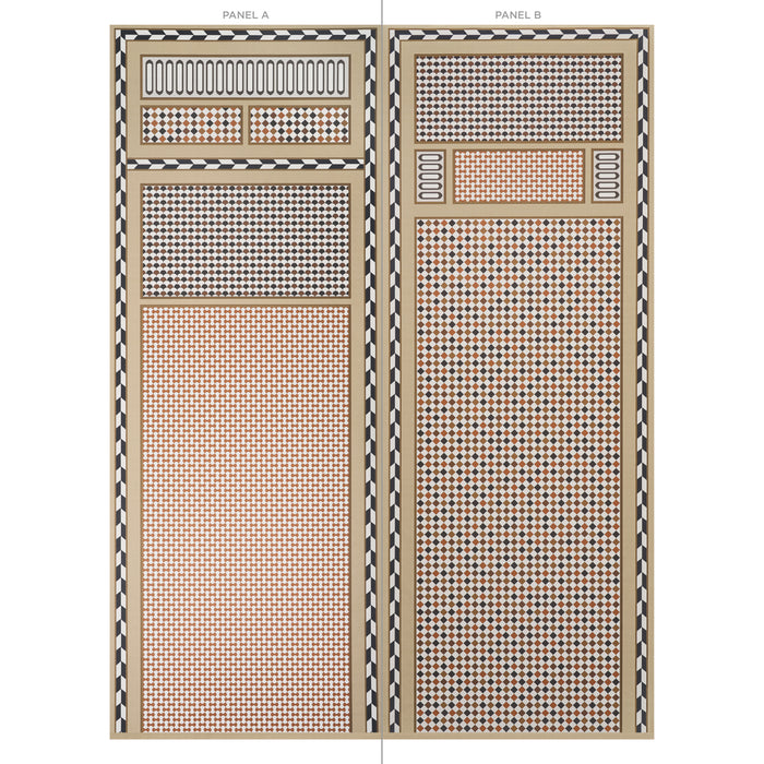 Schumacher Robinchon Panel A Brown Wallpaper Sample 5007100