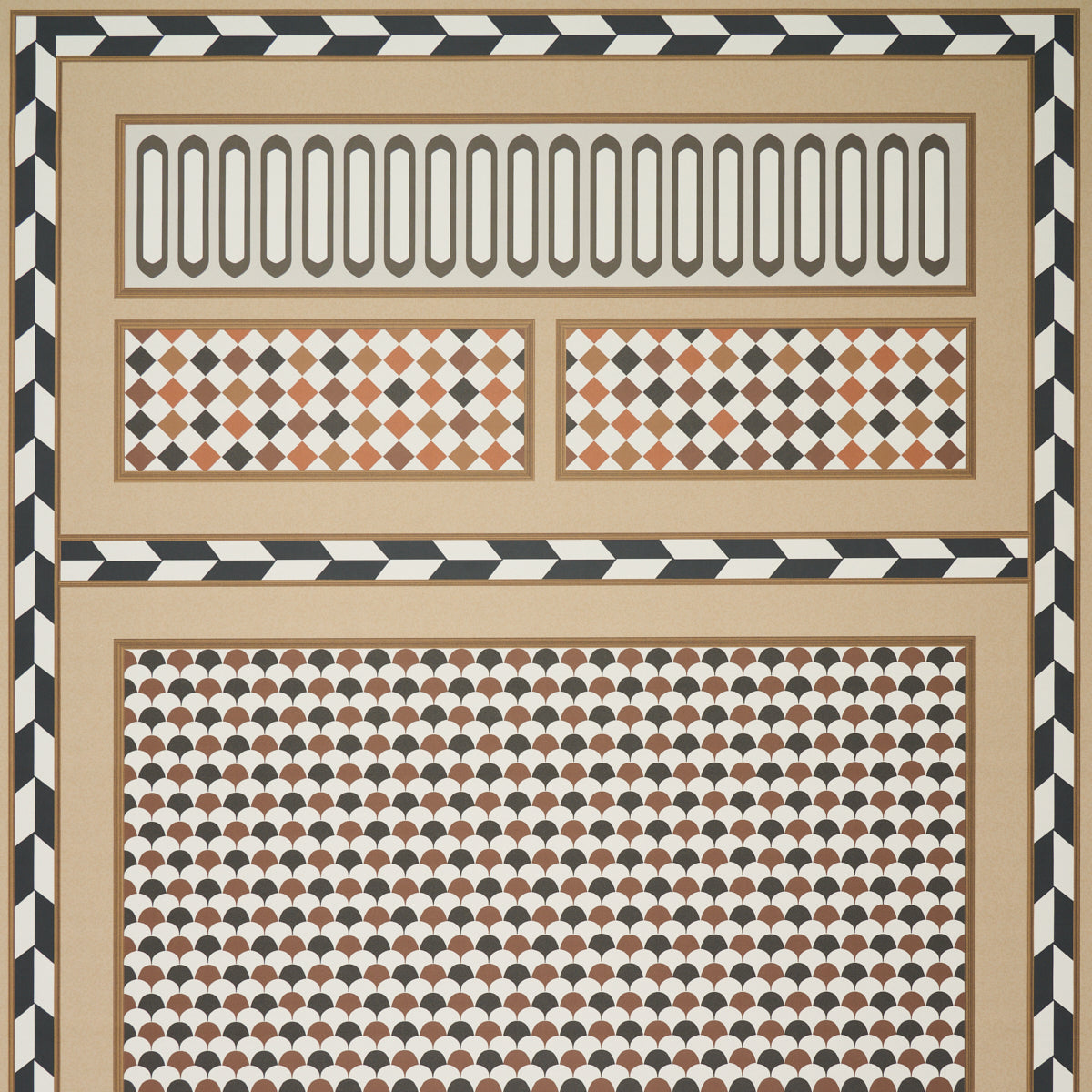 Schumacher Robinchon Panel A Brown Wallpaper Sample 5007100