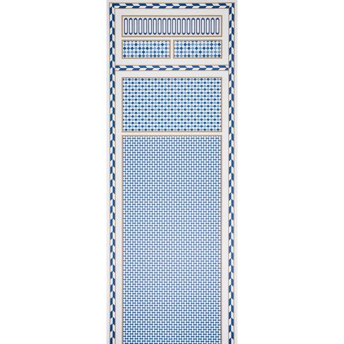 Schumacher Robinchon Panel A Blue Wallpaper Sample 5007101