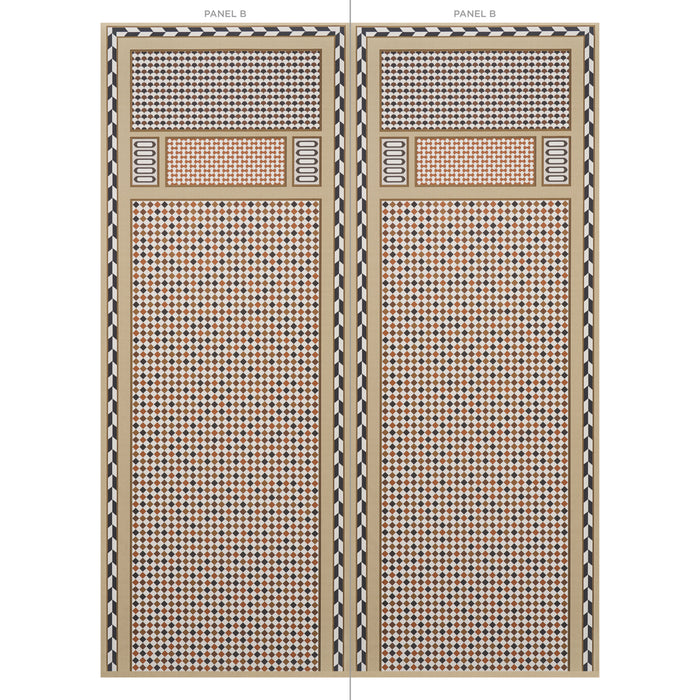 Schumacher Robinchon Panel B Brown Wallpaper Sample 5007110