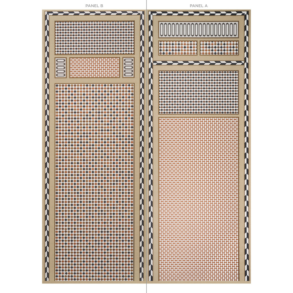 Schumacher Robinchon Panel B Brown Wallpaper Sample 5007110