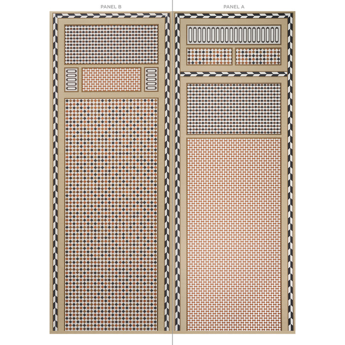 Schumacher Robinchon Panel B Brown Wallpaper Sample 5007110