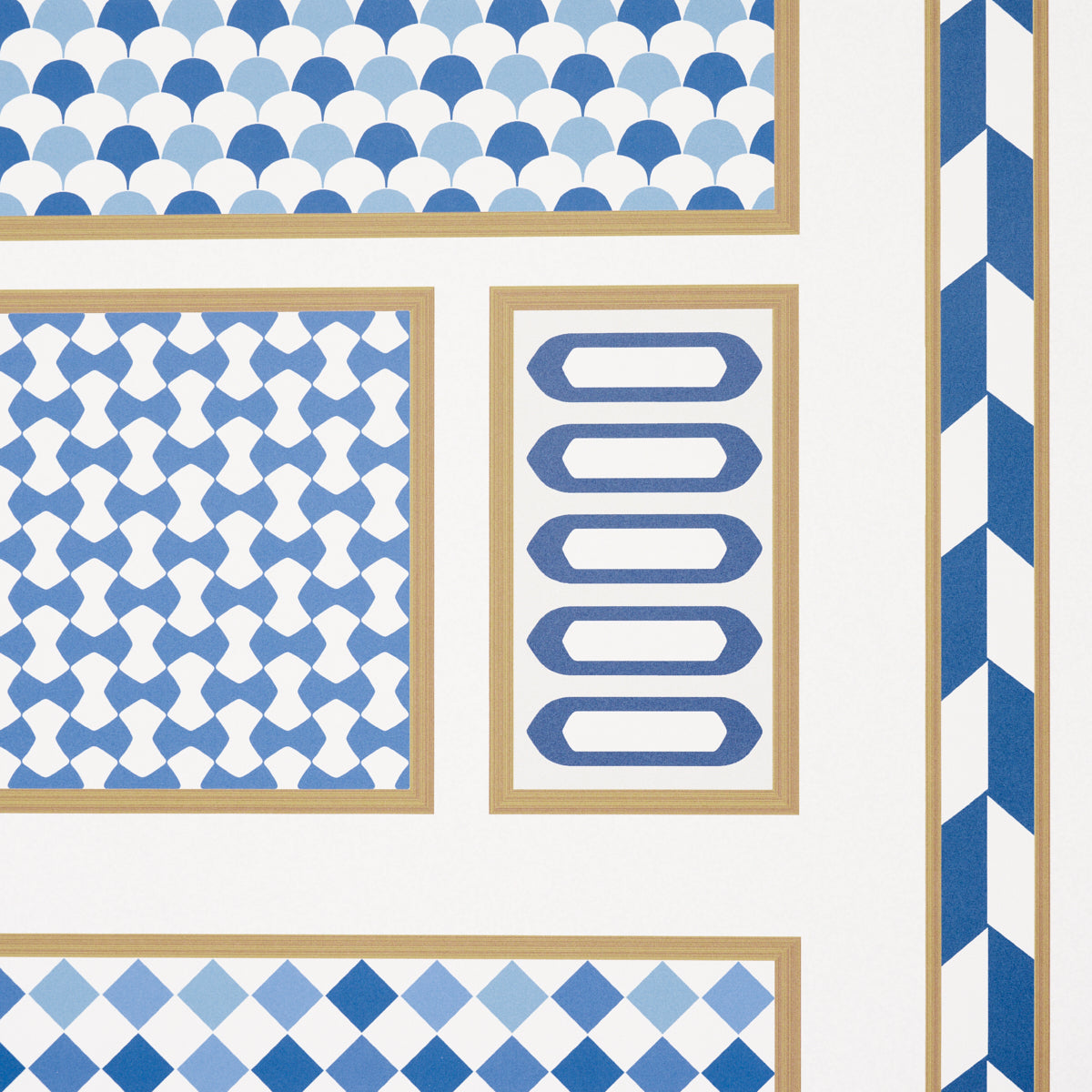 Schumacher Robinchon Panel B Blue Wallpaper Sample 5007111