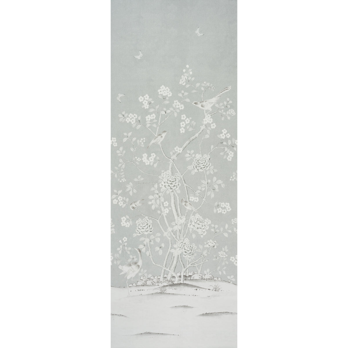 Schumacher Chinois Palais Panel Grisaille Wallpaper Sample 5007125