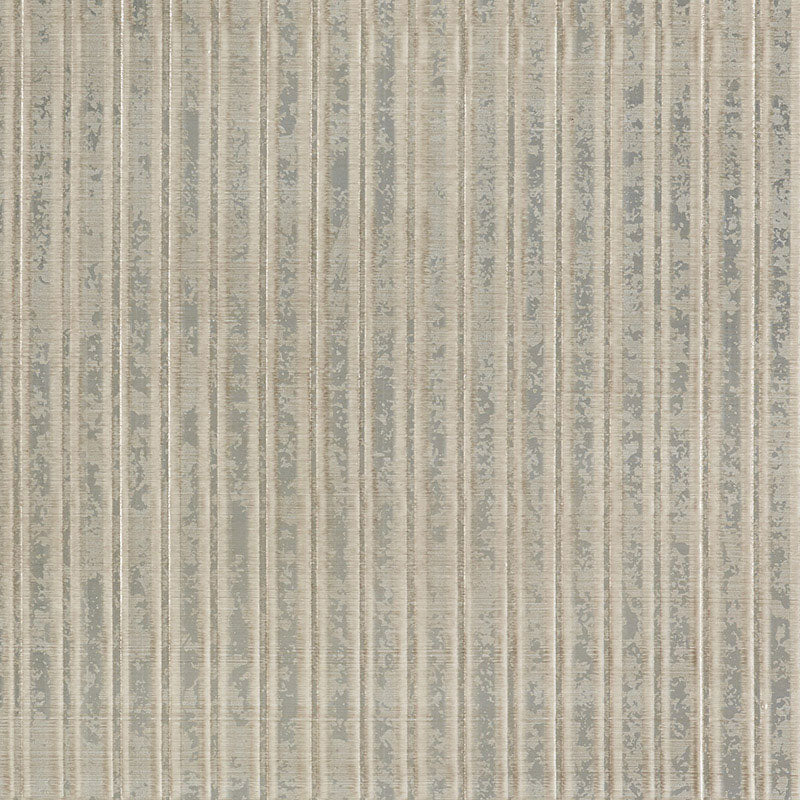 Schumacher Galvanized Rib Silver Leaf Wallpaper Sample 5007360