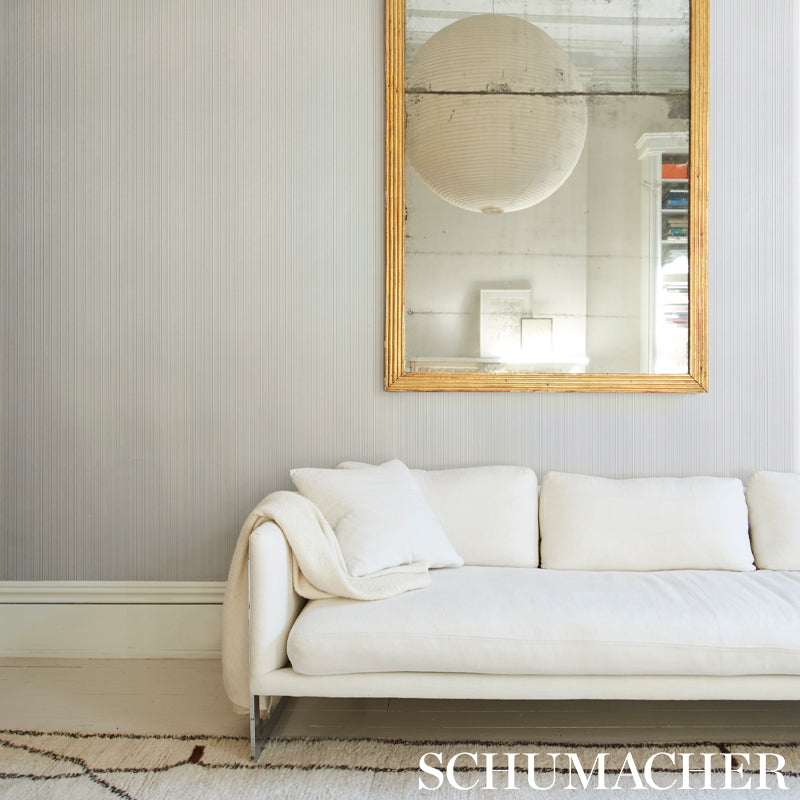 Schumacher Galvanized Rib Ivory Wallpaper Sample 5007364
