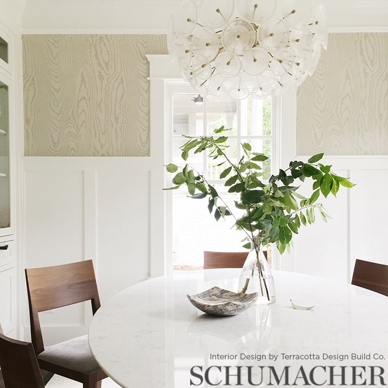 Schumacher Faux Bois Silver Moon Wallpaper Sample 5007401