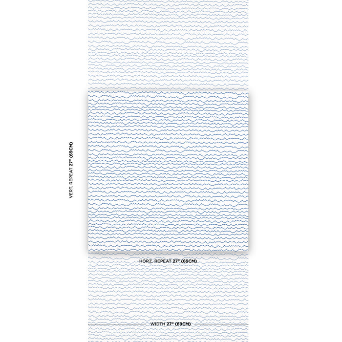 Schumacher Waves Blue Wallpaper Sample 5007462
