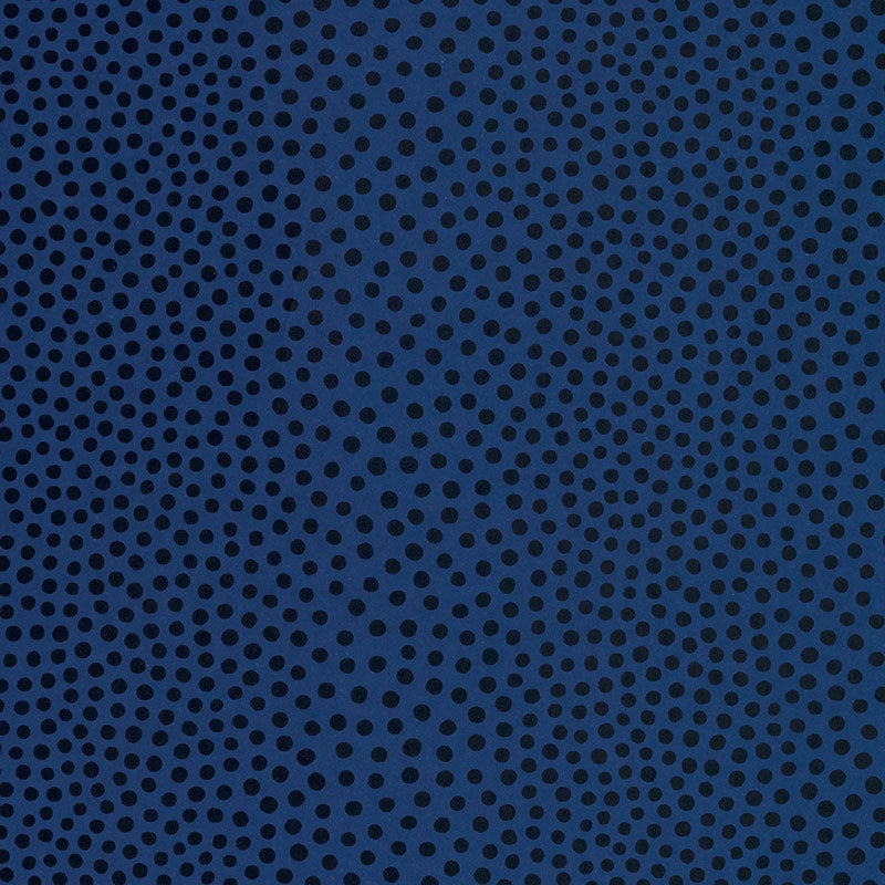 Schumacher Raindots Marine Noir Wallpaper Sample 5007504