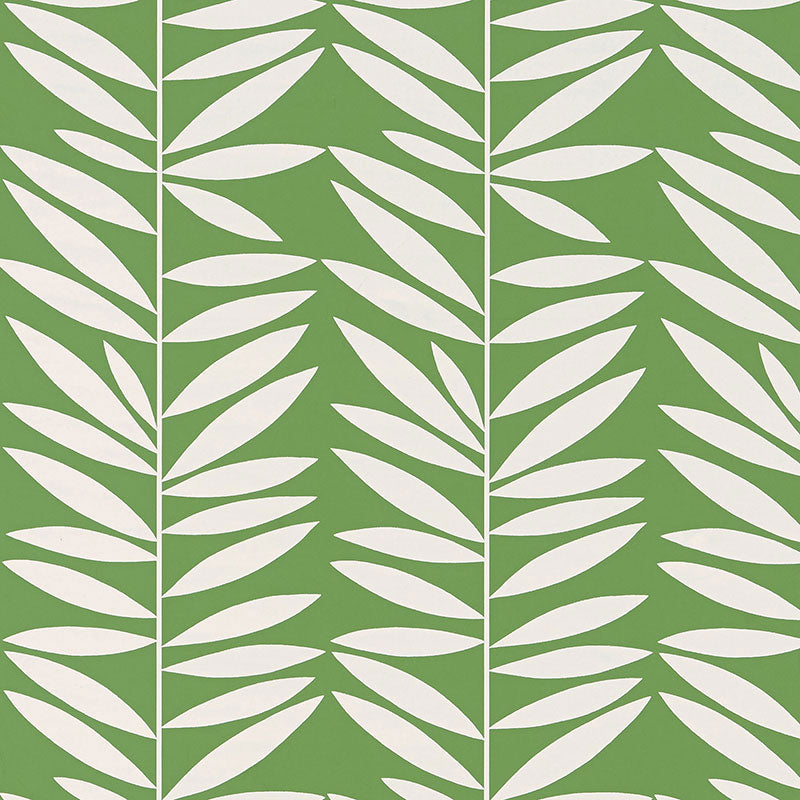 Schumacher Leaf Stripe Leaf Wallpaper Sample 5007511