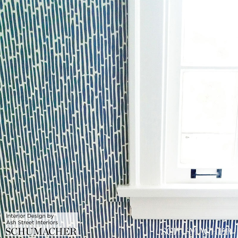 Schumacher Bamboo Marine Wallpaper Sample 5007523
