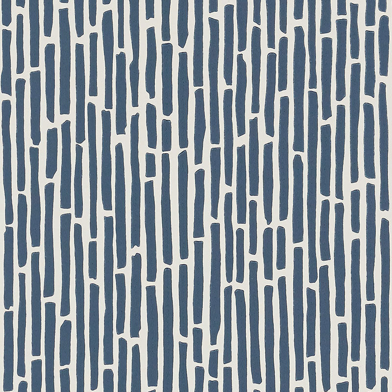 Schumacher Bamboo Marine Wallpaper Sample 5007523