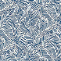Schumacher Abstract Leaf Navy Wallpaper 5007533