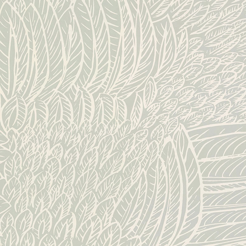 Schumacher Featherfest Smoke Wallpaper Sample 5007560