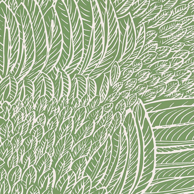 Schumacher Featherfest Leaf Wallpaper Sample 5007563