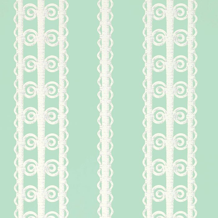 Schumacher Wicker Stripe Lovely Day Wallpaper Sample 5007723