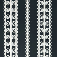 Schumacher Wicker Stripe Licorice Wallpaper 5007724