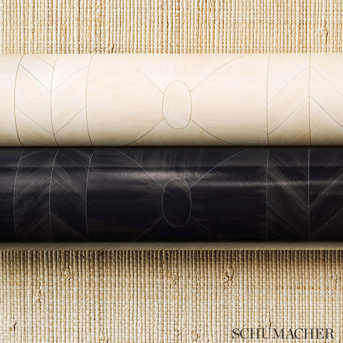 Schumacher Bone Frame Char Wallpaper Sample 5007731